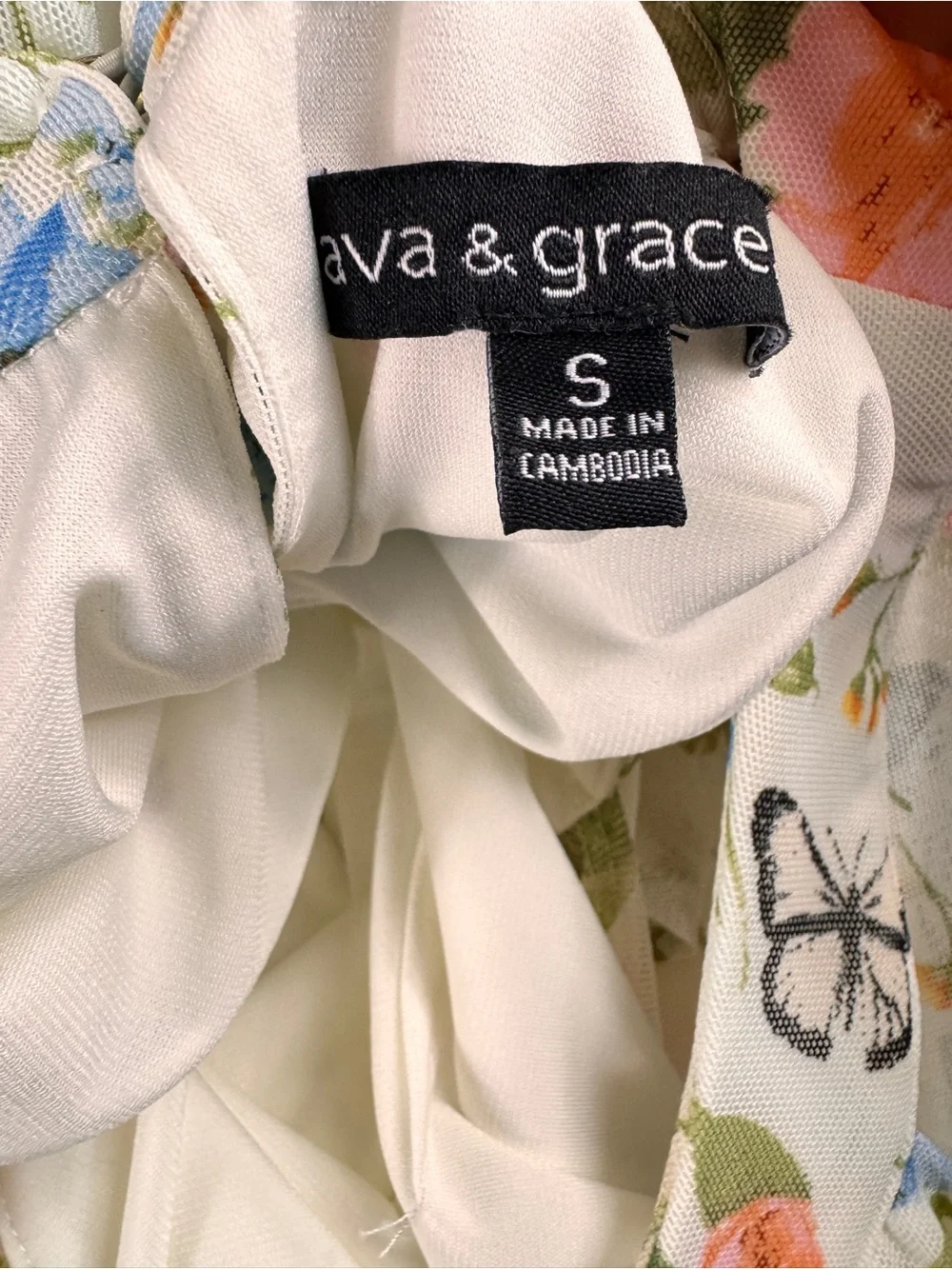 Butterfly Garden Maxi Fly Away Sides Fairy Mesh Dress Size Small Romantic Whimsy - Picture 7 of 8
